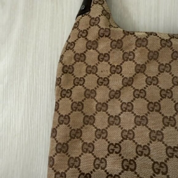Gucci Purse Hobo Brown Monogram and Canvas Leather - Picture 2 of 6